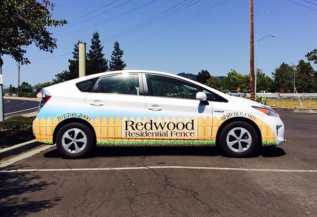 Redwood Fence Vehicle Wrap by Sign Dynamics