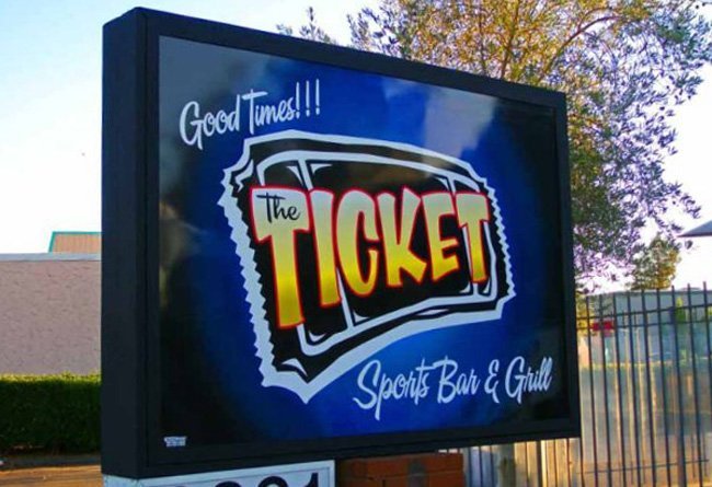 The Ticket Sports Bar Lightbox by Sign Dynamics