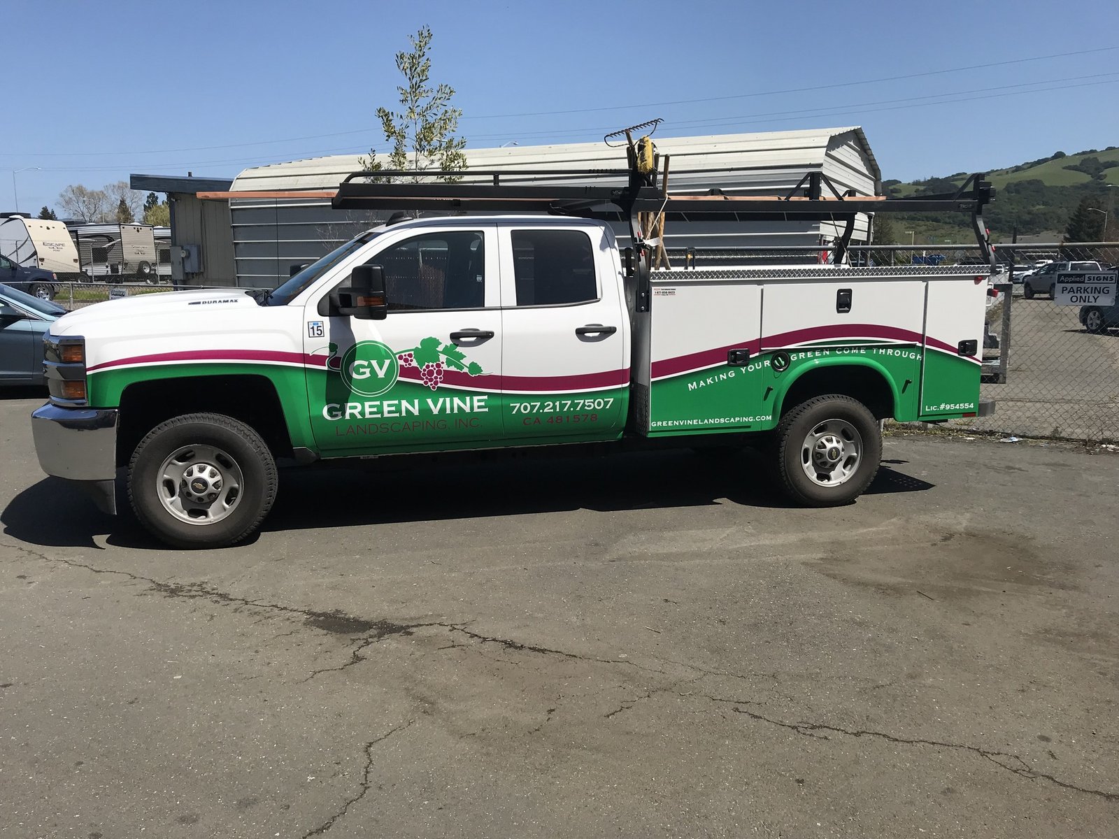 Green Vine Landscaping Truck Graphics by Sign Dynamics