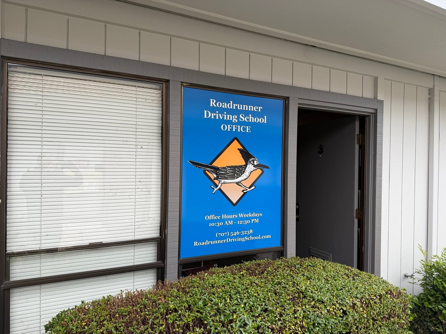 Roadrunner Driving School Window Graphic by Sign Dynamics